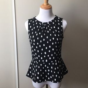 Banana Republic Spotted Peplum Top in XS